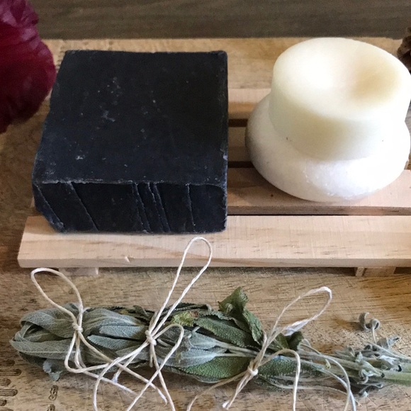SET OF 3•ORGANIC CHARCOAL face bar soap•PEPPERMINT shampoo/conditioner b… - Picture 3 of 6